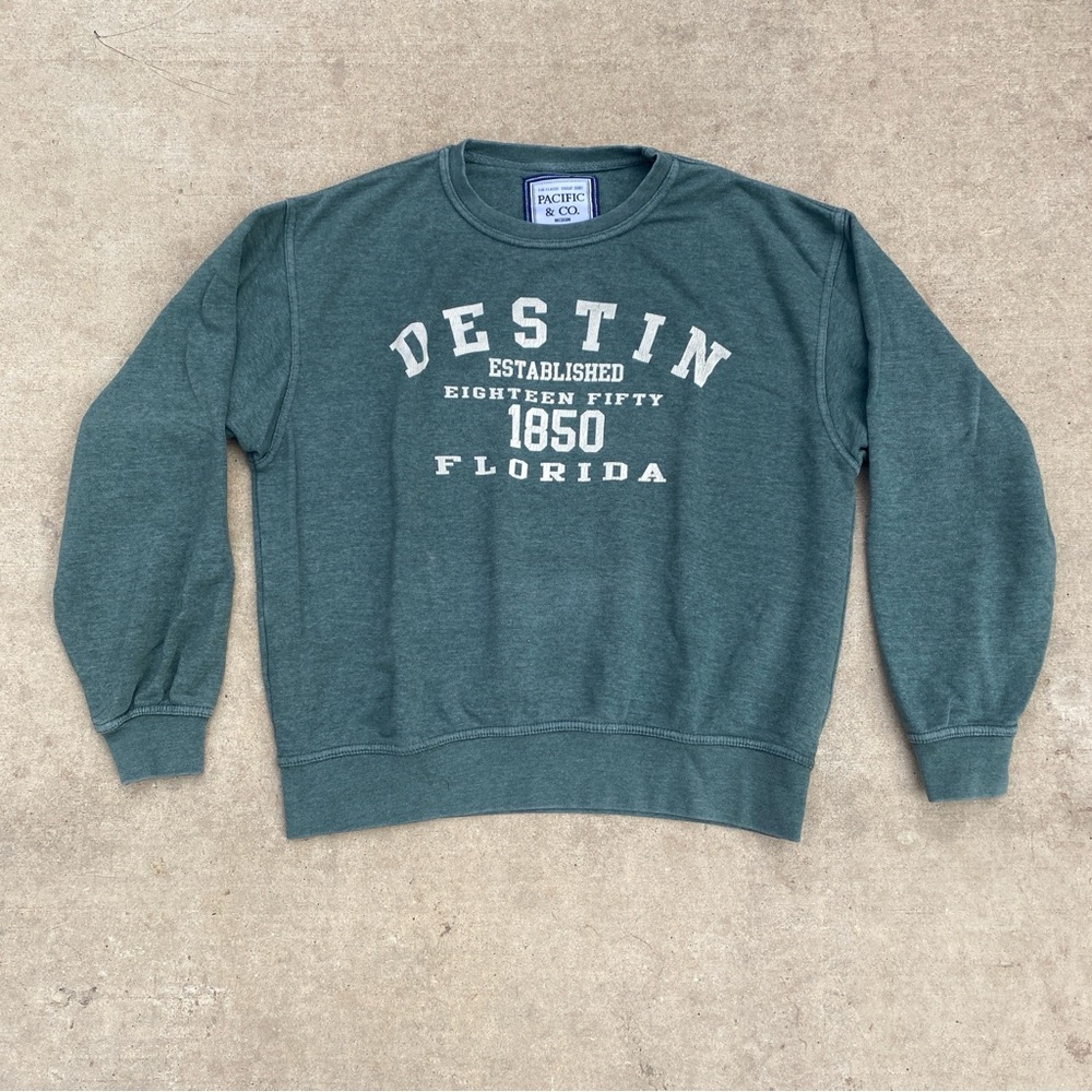 Pacific & Co. Green Women's Destin Batwing Sweatshirt Medium